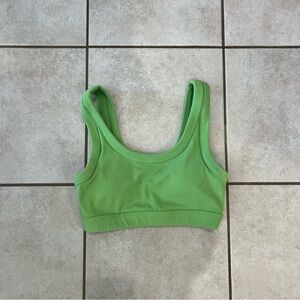 ALO Yoga Green Apple Ribbed Wellness Bra